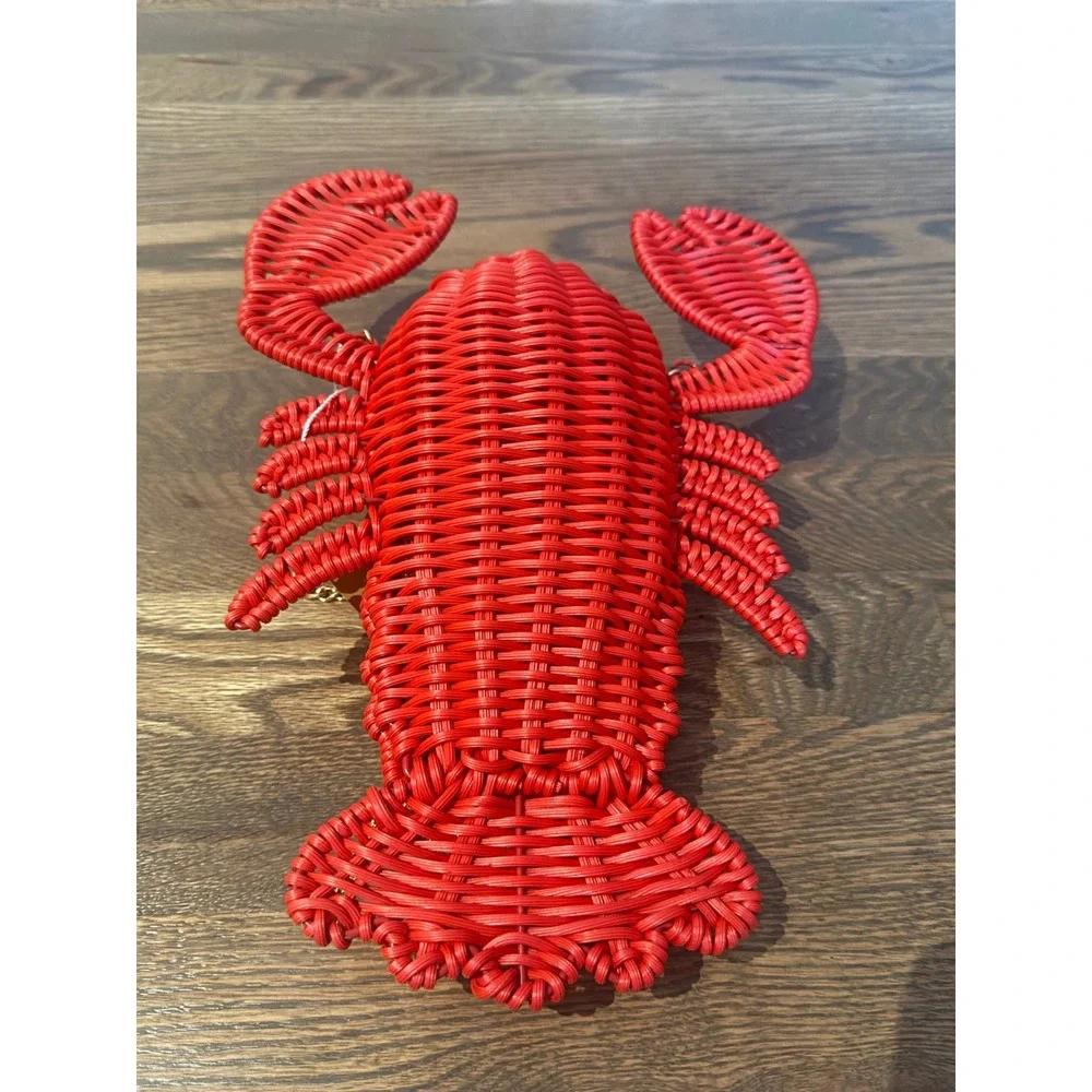 Tommy Bahama Red Wicker Lobster Crossbody Bag Novelty Nautical Purse NEW
